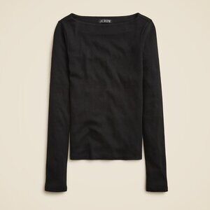 J.Crew BLACK Fine rib boatneck top